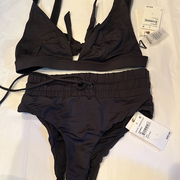 NWT GOOD AMERICAN high waist black bikini size S/M - Picture 14 of 14
